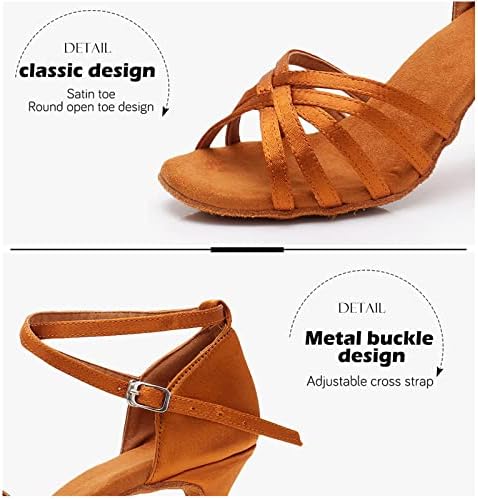 Ballroom Latin Dance Shoes for Women Salsa Tango Practice Dancing Shoes 2 Inch Heel