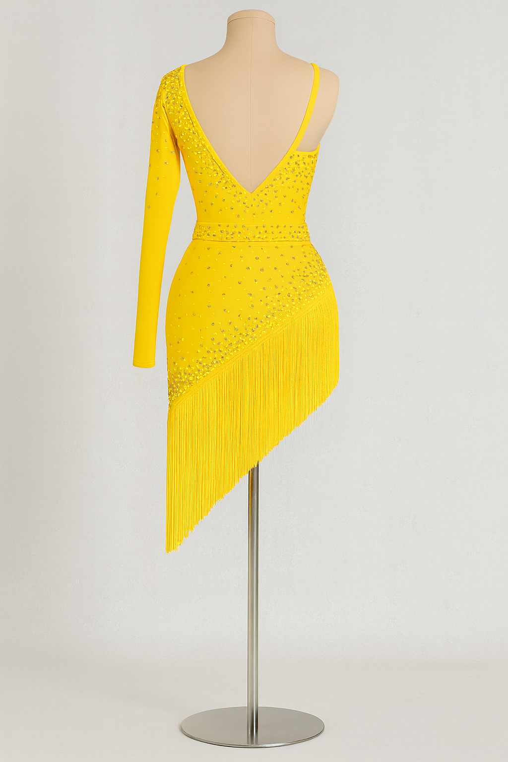 Yellow Salsa Bachata Ballroom Fringe Dress