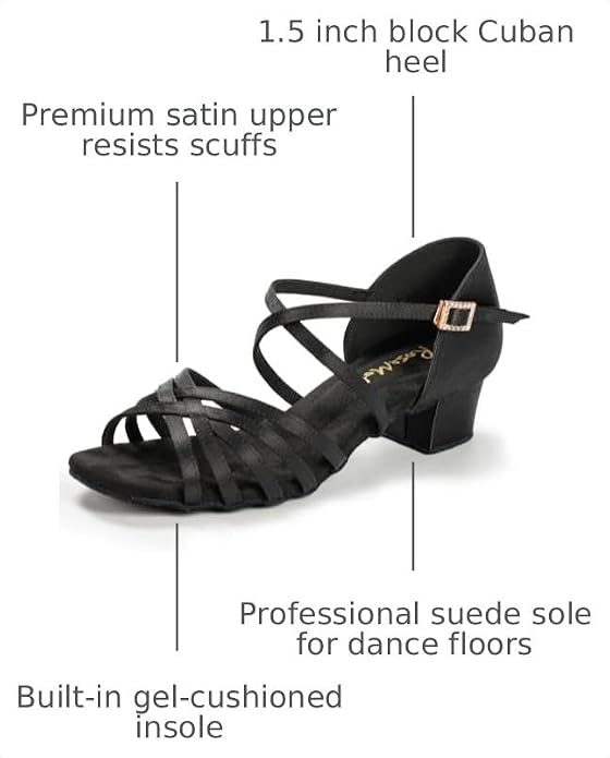 Ballroom Dance Shoes Women Low Heel Satin Latin Salsa Tango Practice Dancing Shoes for Woman