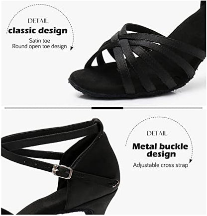 Ballroom Latin Dance Shoes for Women Salsa Tango Practice Dancing Shoes 2 Inch Heel