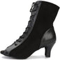 Women Suede Ballroom Dance Boots Latin Salsa Dress Shoes Practice Footwear 2.5inch 3.5inch Heels YT22