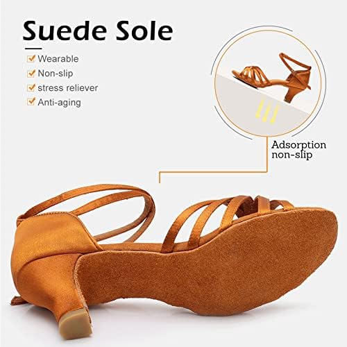 Ballroom Latin Dance Shoes for Women Salsa Tango Practice Dancing Shoes 2 Inch Heel