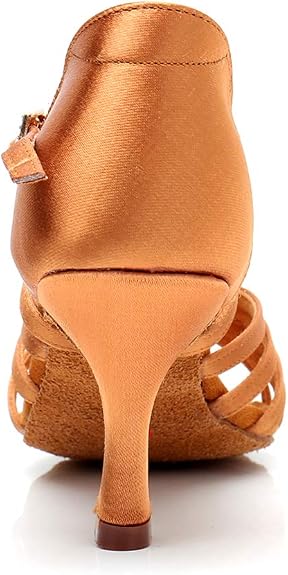 Women's Latin Dance Shoes Satin Professional Ballroom Salsa Practice Performance Dance Shoes