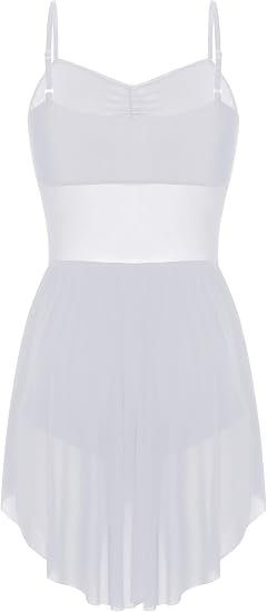 Lyrical Dance Costume for Women, Camisole Dress | Cami Strap, Mesh Flattering Waist Design, Soft Flowy Tulle Skirt, For Modern Lyrical, Studio to Stage