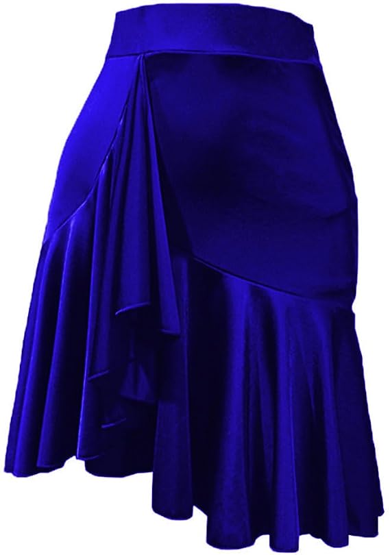 Asymmetrical Latin Dance Skirt for Women Ballroom Salsa Skirt with Shorts
