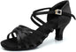 Women's Latin Dance Shoes Satin Professional Ballroom Salsa Practice Performance Dance Shoes