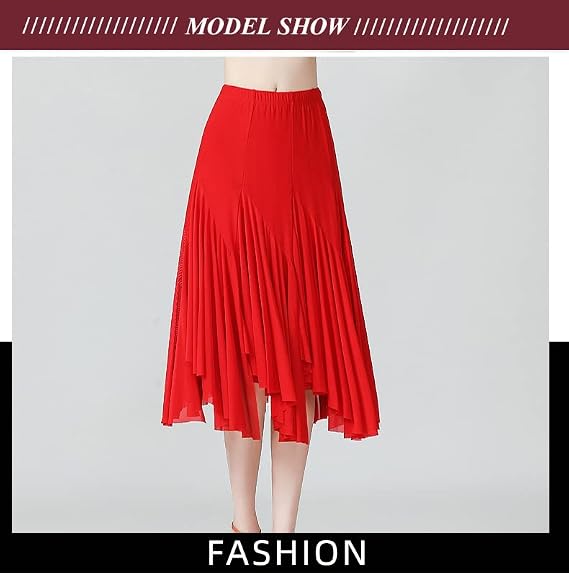 Women Ballroom Dance Skirts Long Swing Skirt Waltz Latin Salsa Belly Dance Skirt for Dancing Flamenco Costume