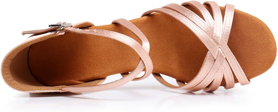 Women's Satin Latin Ballroom Salsa Indoor Performance Dance Shoe
