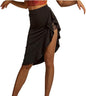 Black Skirt with Slit Asymmetrical Latin Dance Skirt with Shorts Salsa Ballroom Dance Clothes