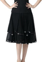 Latin Dance Skirt Modern Dance Big Swing Skirt Ballroom Dance Mesh Sequins Performance Costume