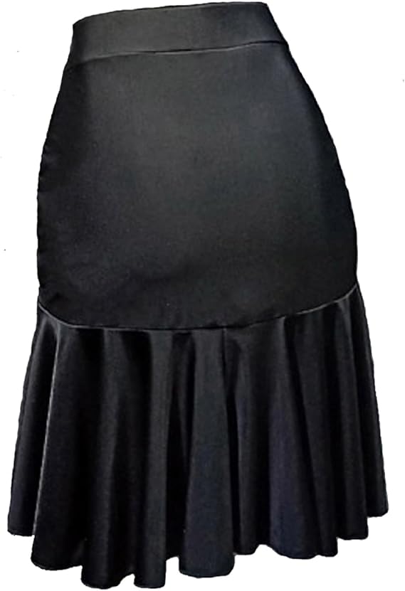 Asymmetrical Latin Dance Skirt for Women Ballroom Salsa Skirt with Shorts
