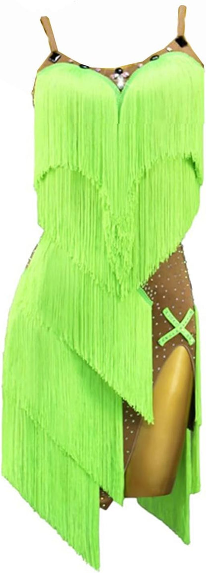 Women's Latin Dance Dress Tassels Competition Performance Elegant and Dynamic Dancewear