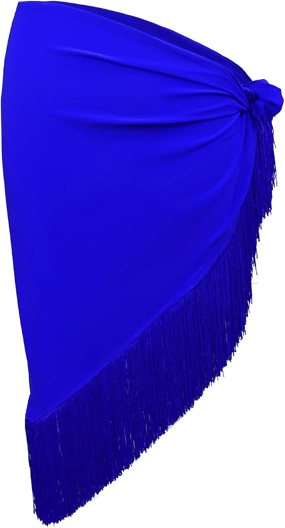 Ladies Latin Dance Fringed Triangle Hip Scarf Women High-Split Tassel Wrap Skirt Rumba Dancing Costume for Salsa Cha-cha