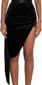 Black Skirt with Slit Asymmetrical Latin Dance Skirt with Shorts Salsa Ballroom Dance Clothes