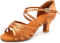 Women's Latin Dance Shoes Satin Professional Ballroom Salsa Practice Performance Dance Shoes