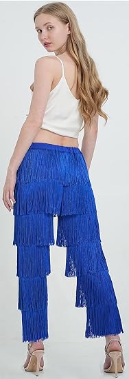 Women's 7 Tier Tassel Latin Dance Fringe Pants
