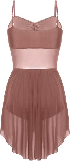 Lyrical Dance Costume for Women, Camisole Dress | Cami Strap, Mesh Flattering Waist Design, Soft Flowy Tulle Skirt, For Modern Lyrical, Studio to Stage