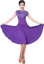 Ballroom Dance Dresses for Women Fringed Lace Back Salsa Latin Dance Dress with Shorts (5 Colors)