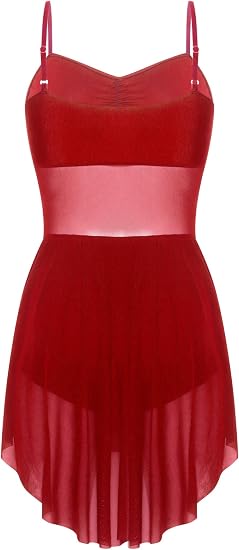 Lyrical Dance Costume for Women, Camisole Dress | Cami Strap, Mesh Flattering Waist Design, Soft Flowy Tulle Skirt, For Modern Lyrical, Studio to Stage