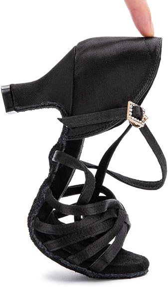 Women's Latin Dance Shoes Satin Professional Ballroom Salsa Practice Performance Dance Shoes
