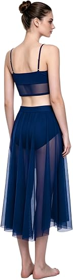 Women Lyrical Dance Costume,2pcs Dance Dress