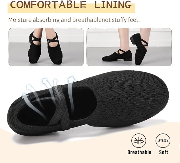 Women's Latin Dance Practice Shoes for Beginners 1" Low Heel