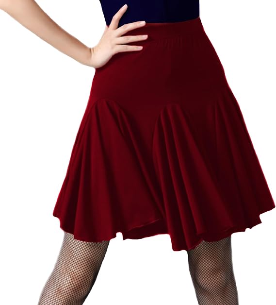 Ruffle Skirt Dance Wear Clothes for Women Black Ballroom Salsa Latin Dance Skirt