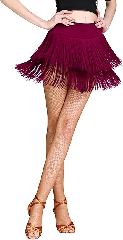 Fringe Dance Skirts for Women Teens Ballroom Latin Salsa Skirt