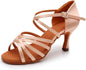 Women's Satin Latin Ballroom Salsa Indoor Performance Dance Shoe