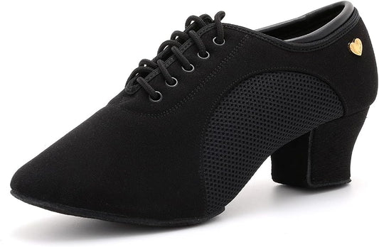Women's Latin Dance Shoes Lace-up Ballroom Modern Salsa Rhythm Teaching Practice Professional Performance Dance Shoes