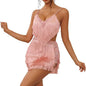 NKBRK Rhinestone Fringe Tassel Tiered One Piece Bodysuit Latin Dance Backless Disco Birthday Rave Outfit