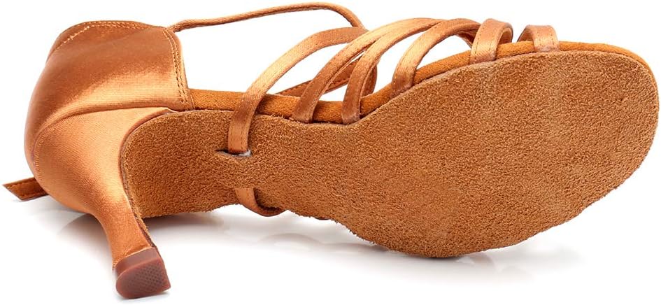Women's Latin Dance Shoes Satin Professional Ballroom Salsa Practice Performance Dance Shoes