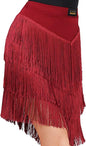 Women's Fringe Mini Skirt High Waisted Tassel Bodycon Party Skirt Ballroom Latin Tango Slasa Dance Skirt