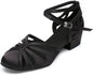 Ballroom Closed Toe Dance Shoes, Comfortable Low 1.5-Inch Cuban Heel, Latin Salsa Swing Waltz Practice Dance Heels