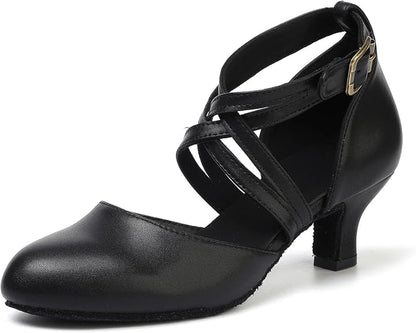 1920s Black Character Women's Dance Shoes 2 Inch Heel Closed Toe Suitable for Tango Fellowship Salsa Flamenco Wedding