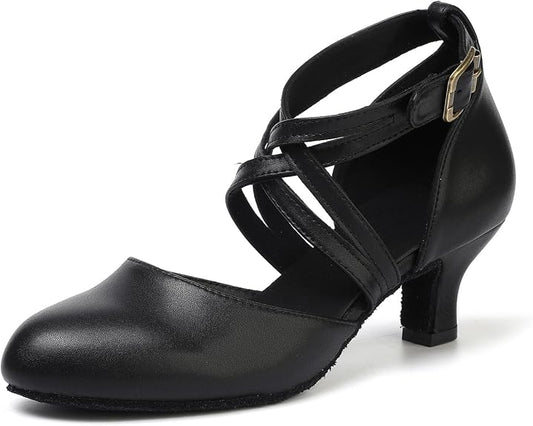 1920s Black Character Women's Dance Shoes 2 Inch Heel Closed Toe Suitable for Tango Fellowship Salsa Flamenco Wedding