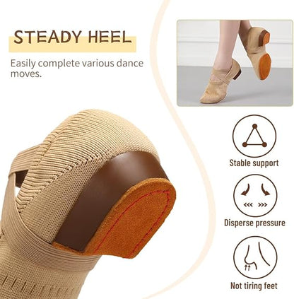 Women's Latin Dance Practice Shoes for Beginners 1" Low Heel