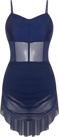 Lyrical Dance Costume for Women, Camisole Dress | Cami Strap, Mesh Flattering Waist Design, Soft Flowy Tulle Skirt, For Modern Lyrical, Studio to Stage