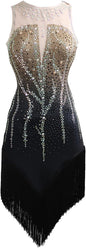 Latin Dance Dress Ballroom Competition Dresses Women Tango Ballroom Dancing Costume Fringe Flapper Sleeveless Shining Diamond