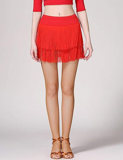 Fringe Dance Skirts for Women Teens Ballroom Latin Salsa Skirt