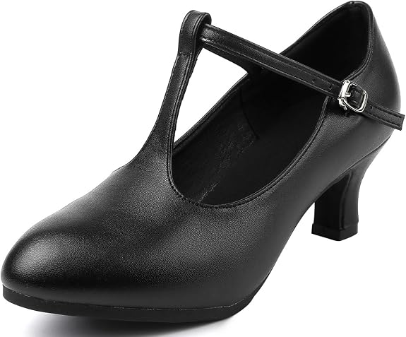 2'' Women's Character Shoes T-Strap Ballroom Dance Heels