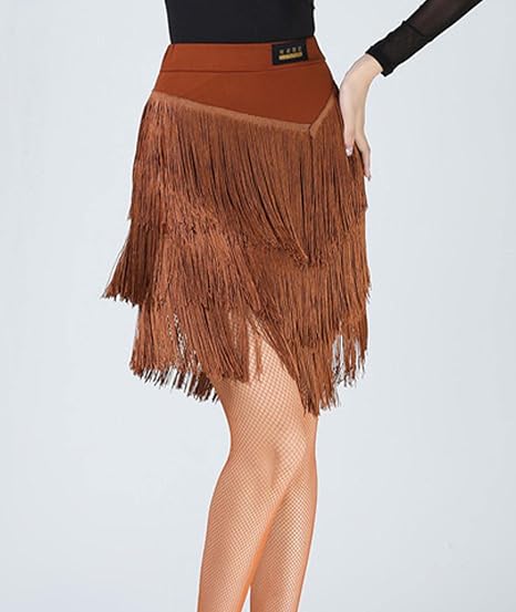 Women's Fringe Mini Skirt High Waisted Tassel Bodycon Party Skirt Ballroom Latin Tango Slasa Dance Skirt