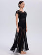 Lyrical Dance Costume for Women Mesh Ruffle Cutout Lyrical Dress Flowy Tulle Skirt Contemporary Dance Costumes XS-XL
