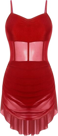 Lyrical Dance Costume for Women, Camisole Dress | Cami Strap, Mesh Flattering Waist Design, Soft Flowy Tulle Skirt, For Modern Lyrical, Studio to Stage