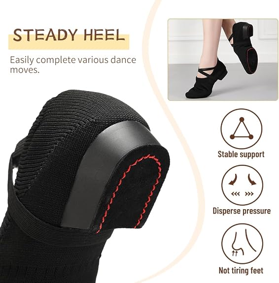 Women's Latin Dance Practice Shoes for Beginners 1" Low Heel