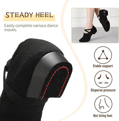 Women's Latin Dance Practice Shoes for Beginners 1" Low Heel