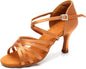 Women's Latin Dance Shoes Satin Professional Ballroom Salsa Practice Performance Dance Shoes
