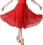 Latin Dance Skirt Modern Dance Big Swing Skirt Ballroom Dance Mesh Sequins Performance Costume