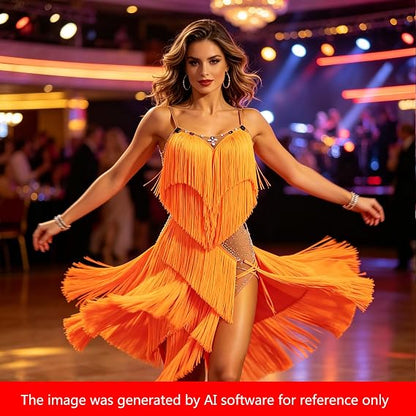 Women's Latin Dance Dress Tassels Competition Performance Elegant and Dynamic Dancewear
