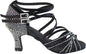 Alexandria Womens Black Satin Salsa Tango Latin Ballroom Waltz Dance Shoes 2.5" Spool Heel US Size